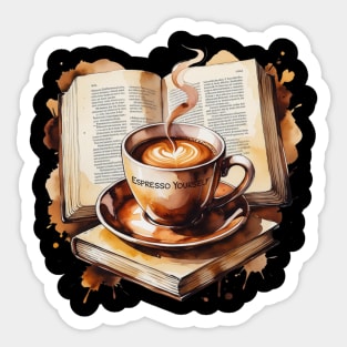 Espresso Yourself One Book at Time Sticker